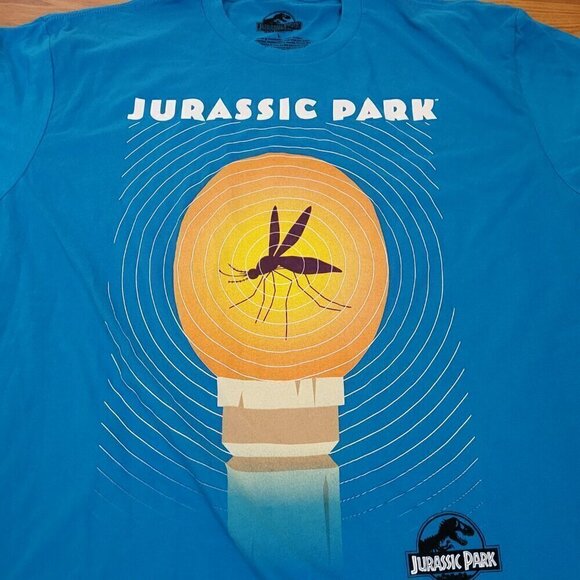 Men's Jurassic Park T-shirt L Mosquito Dinosaur DNA Stored in Amber Graphic Tee - Picture 2 of 11